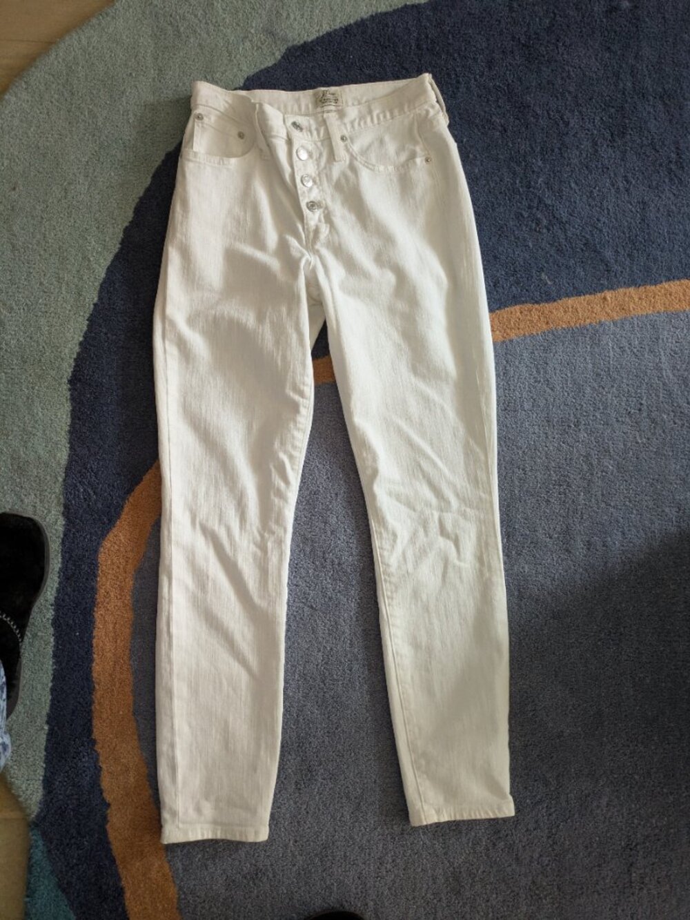J crew White Jean High Rise Button Pants sz 27T